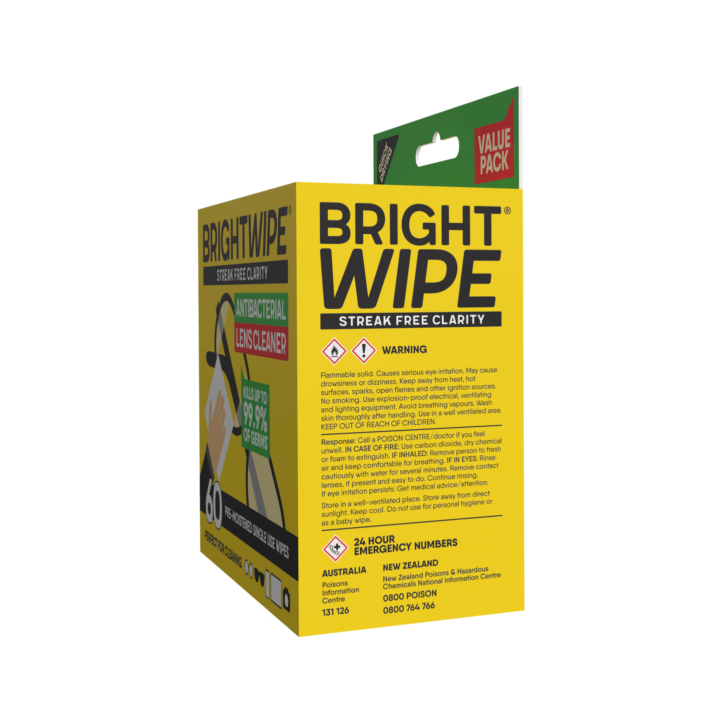 BRIGHTWIPE 60 Pack Wipes