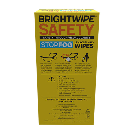 Safety Anti-Fog Lens Cleaning Wipes