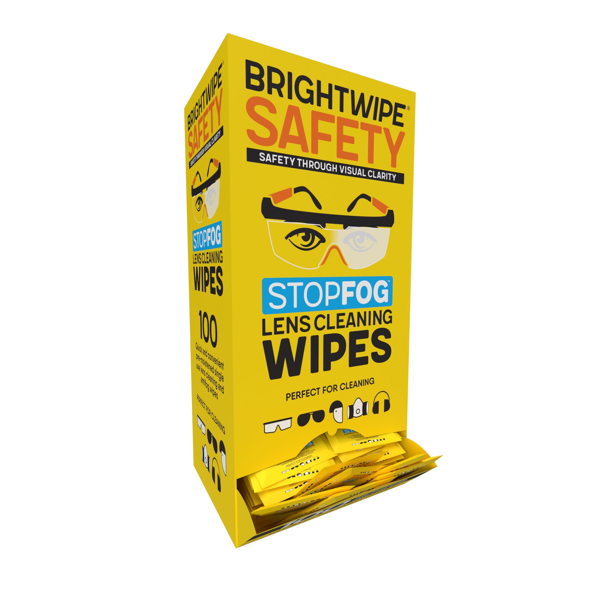 Safety AntiFog Lens Cleaning Wipes — Brightwipe